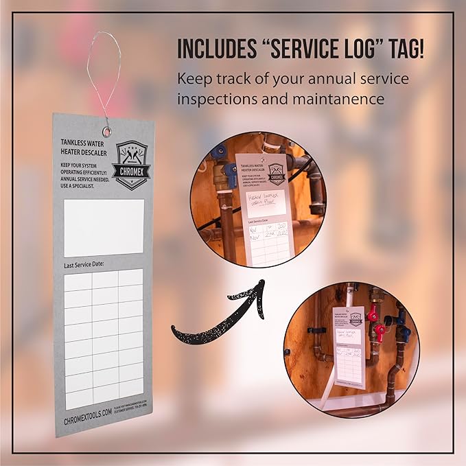 Chromex Tankless Water Heater Descaler Kit with Biodegradable Descaler