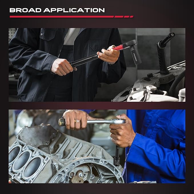 3/8" Drive Impact Socket Set - 49-Piece SAE (5/16 to 3/4 inch) and Metric (8-22mm) Sizes with Extension Bars and Universal Joint Standard & Deep CR-V Material for High Durability Impact Wrench