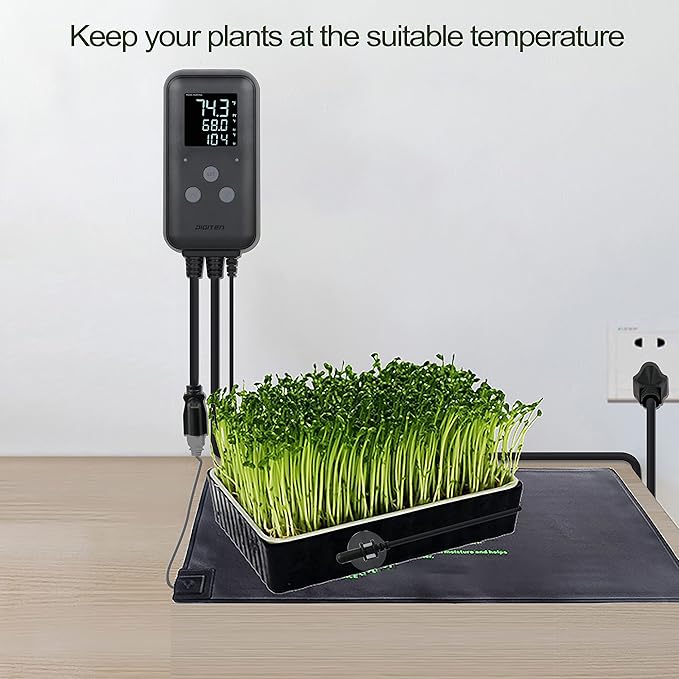 Reptile thermostat, Greenhouse Temperature Controller, Digital Waterproof Thermostat for Home Brewing Fermentation Breeding Incubation Greenhouse Terrarium, Heating & Cooling Outlet 110V 15A 1650W