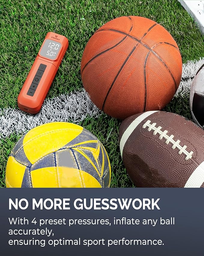 ETENWOLF P200 Electric Ball Pump 2000mAh Sports Air Pump with Digital Pressure Gauge for Basketball Soccer Volleyball