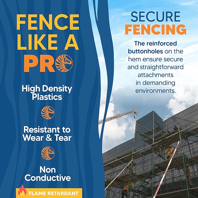 Fire Retardant Debris Safety Netting (4' x 150' - Black) - High Visibility Construction & Scaffolding & Railing & Elevator Netting for Enhanced Safety - Construction Fencing