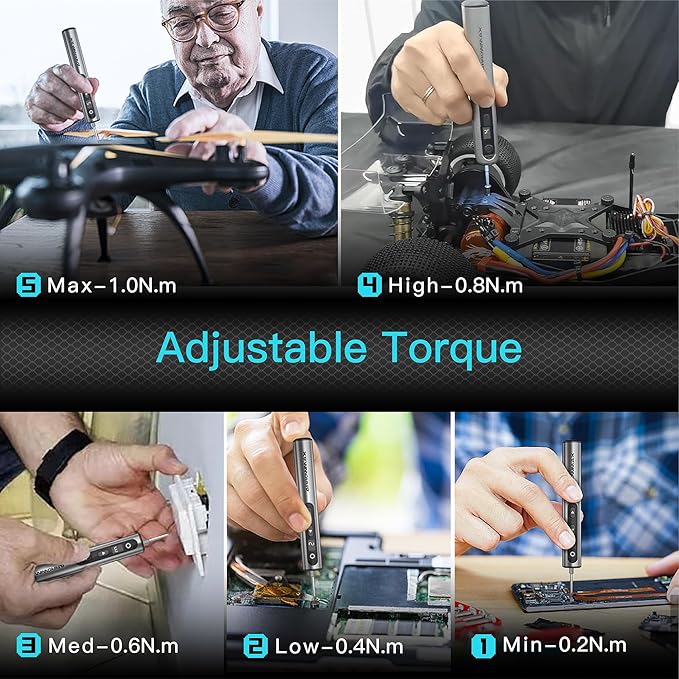 AM ARROWMAX Mini Electric Screwdriver & Drilling Adapter, 600RPM Precision Screwdriver | Mini Electric Drill 2 in 1 Tool Set, 70 Bit, 5 Torque Settings, Power Screwdriver for Phones Watch Laptops