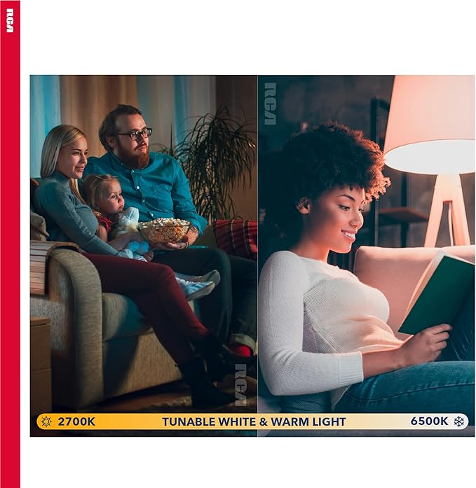 RCA Dimmable Smart Light Bulbs, 1-PK | BR30 WiFi LED Light Bulb | Indoor Flood LED Bulbs | 9W (60W Eq) | 2700K Soft White, 720 Lumens, E26 Base | Voice Activated Lights, Google & Alexa Light Bulb