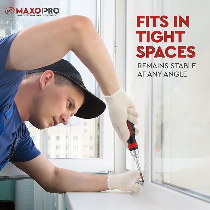 Ratcheting Screwdriver Set with Magnetic Tips - 19 In 1 Ratchet Multi Screwdriver - Portable and Multipurpose All In One Screwdriver, Phillips//Torx-Star/Hex/Square Bits