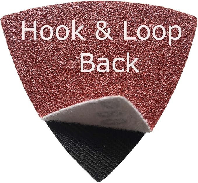 XXGO 3-1/8" 80mm 60 Pcs 60 Grits Triangular Hook & Loop Abrasive Multi Tool Sandpaper for Wood Sanding Fit 3-1/8 Inch Oscillating Multi Tool Sanding Pads XG802060