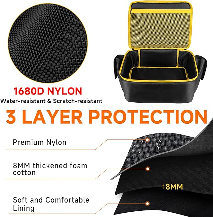 Air Compressor Bag Compatible with DEWALT DCC020IB 20V Max Tire Inflator/DCC18N-18V,Portable Cordless Tools Storage Carrying Case with Pocket for Battery Pack and Charging Kit(Bag Only)