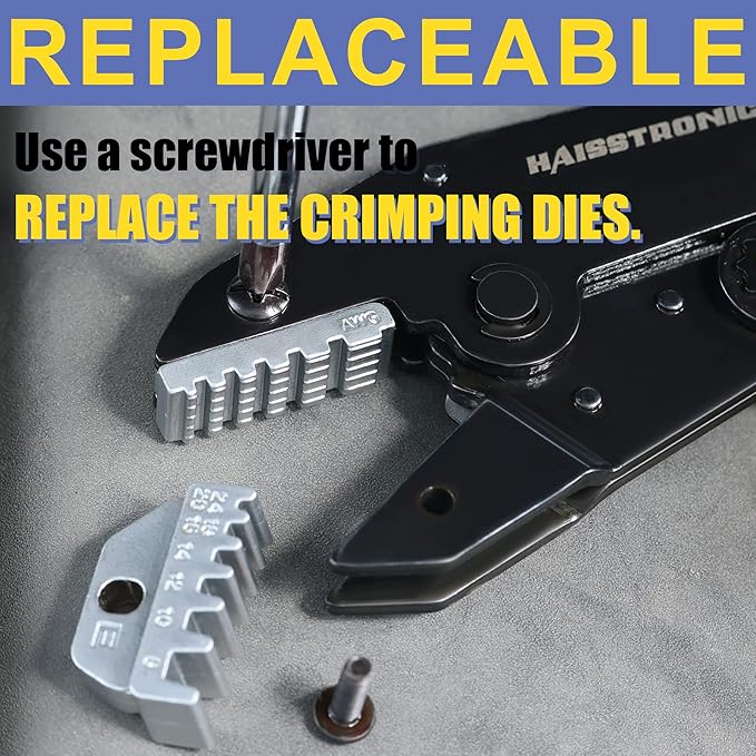 haisstronica ferrule Crimping Tool,24-8 AWG Sleeves Ferrule Ratchet Wire Crimping Tool