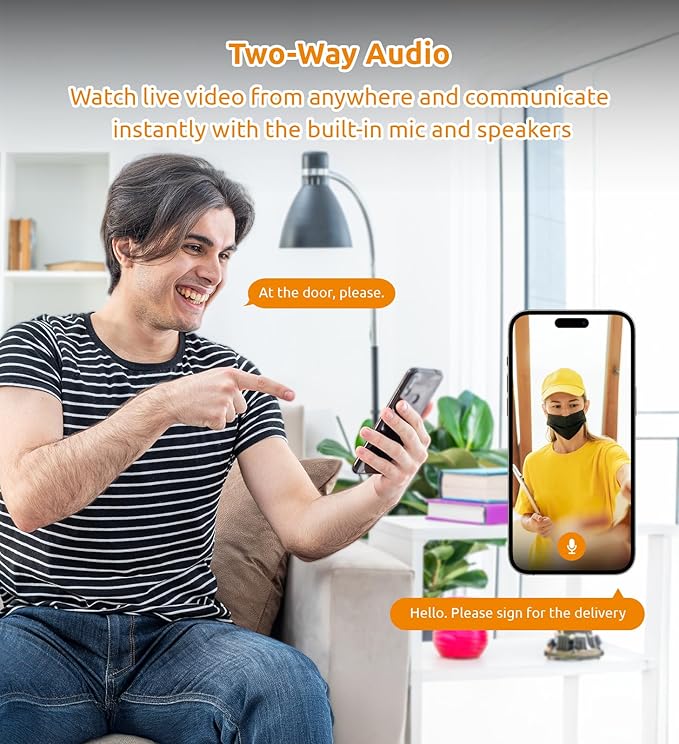 TOUCAN Doorbell Camera, Video Doorbell with Chime, 2-Way Talk, 2.4Ghz WiFi, Night Vision, PIR Motion Detection, Compatible with Alexa and Google Assistant, Indoor Outdoor Surveillance