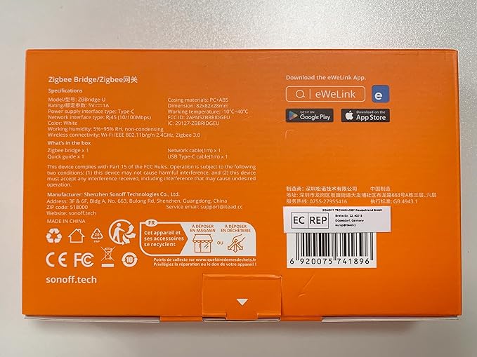 SONOFF Zigbee Bridge Ultra - Matter Compatible Smart Hub for IoT, 256 Device Capacity, 1.5GHz Dual-Core CPU, 1GB DDR4, Ethernet & Wi-Fi, 200m Range, Smart Security Alerts