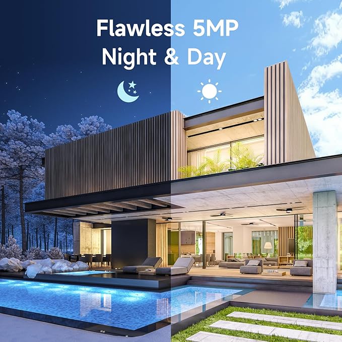 ARENTI PoE Security Camera System, 5MP PoE Cameras Outdoor with H.265 8CH NVR for Home Surveillance System, AI Detection, 2 Way Audio, No Subscription, 2TB HDD, 24/7 Recording