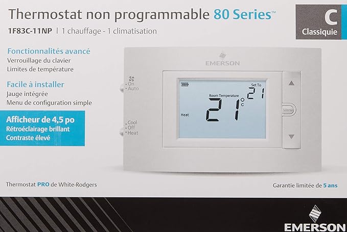 Emerson 1F83C-11NP Non-Programmable and 1F83H-21PR Programmable Thermostats Bundle (2 Units)