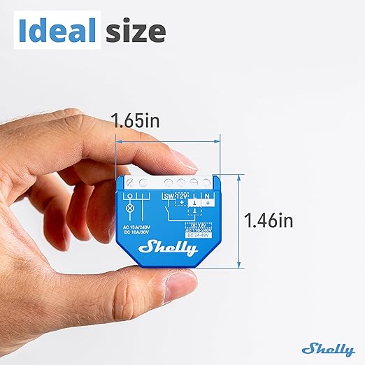 Shelly Wave 1 US LR UL | Z-Wave Long Range Smart Switch Relay, 1-Channel 15A Dry Contact | Home Automation | Low Power Consumption | High Compatibility | Easy Installation | iOS Android App