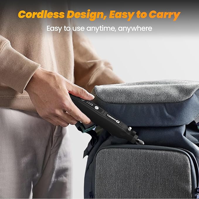 HARDELL Mini Cordless Rotary Tool Kit, 5-Speed and USB Charging with 69 Accessories, Multi-Purpose 3.7V Power Rotary Tool for Sanding, Polishing, Drilling, Etching, Engraving, DIY Crafts (Black)