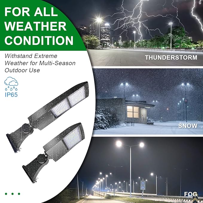 OSTEK LED Shoebox Street Lights 150W LED Parking Lot Pole Lighting 21000LM Waterproof Outdoor Commercial Area Road Lighting 4000K 100-277V DLC UL
