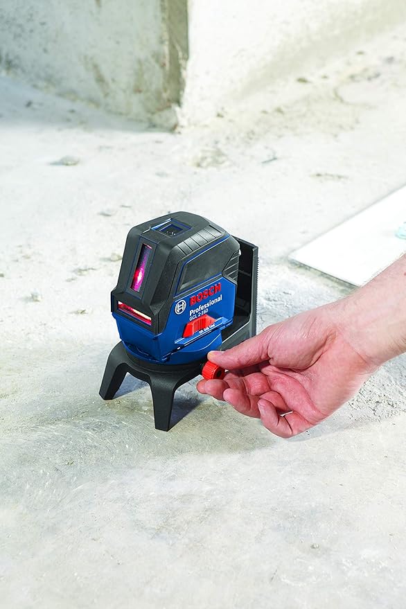 BOSCH GCL 2-160 65 Ft Self-Leveling Cross-Line Laser with Plumb Points, Includes Magnetic Rotating Mount, Ceiling Grid Clip, Laser Target Plate, 3 AA Batteries, & Hard Carrying Case