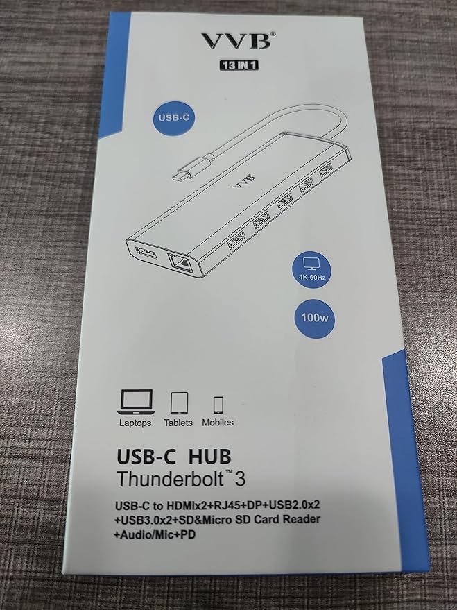 USB C Laptop Docking Station Dual Monitor HDMI for Dell/HP/Lenovo Laptop Type C Hub Multiport Adapter Dongle Dock,USB C to 2 HDMI+DisplayPort DP+Ethernet+100W USB C Power Charge Port+5USB+SD/TF+Audio