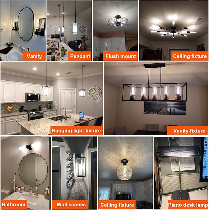 LiteHistory T10 LED Bulb 6W Equal E26 LED Bulb 60 Watt dimmable Neutral White 4000K E26 Edison Bulb AC120V 600lm Tubular Light Bulb T9 for Rustic Pendant,Island,Chandeliers,Wall sconces Pack of 6