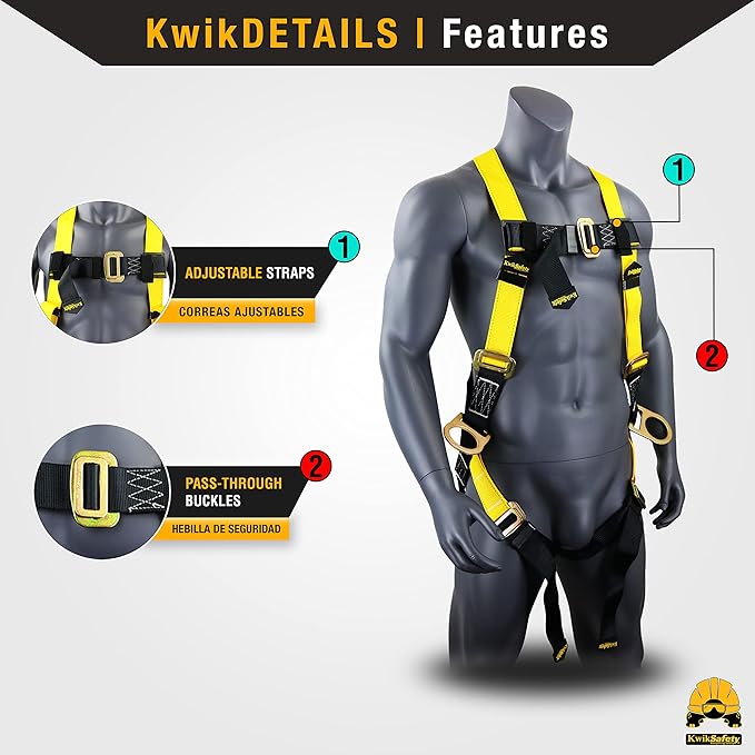 KwikSafety - 6' Cobra Web Self-Retracting Lifeline [Combo] Class 1 Retractable Safety Lanyard SRL ANSI OSHA Fall Gear