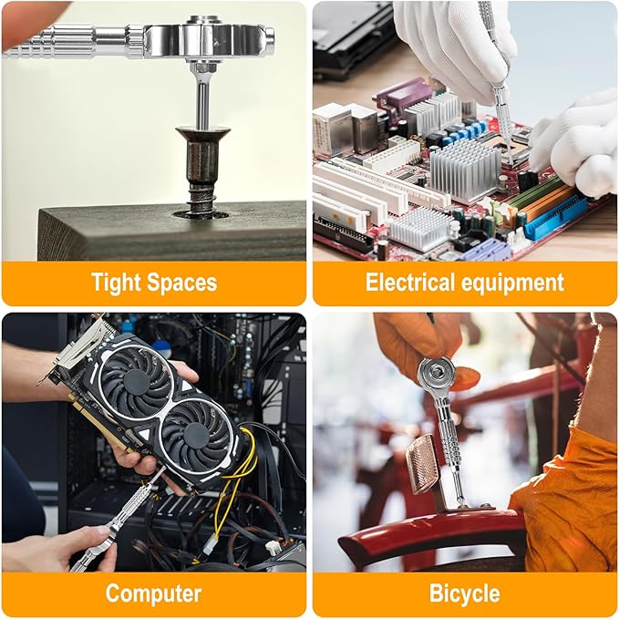 40 in 1 Magnetic Ratchet Screwdriver Set, Multi Bit Magnetic Ratcheting Screwdriver Set with Detachable Ratchet Handle, Repair Tool Kit for Computer Bicycle Furniture DIY