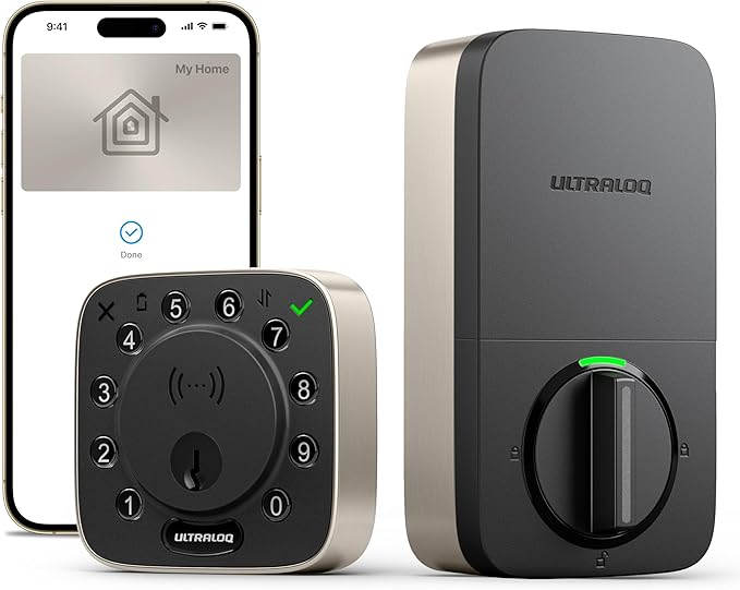 ULTRALOQ Bolt NFC WiFi Smart Lock, Keyless Entry Deadbolt with iPhone/Android Tap, App Remote Control, Keypad, Works with Apple Home, Siri, Alexa, BHMA Certified, Easy Install, 10 Mo. Battery