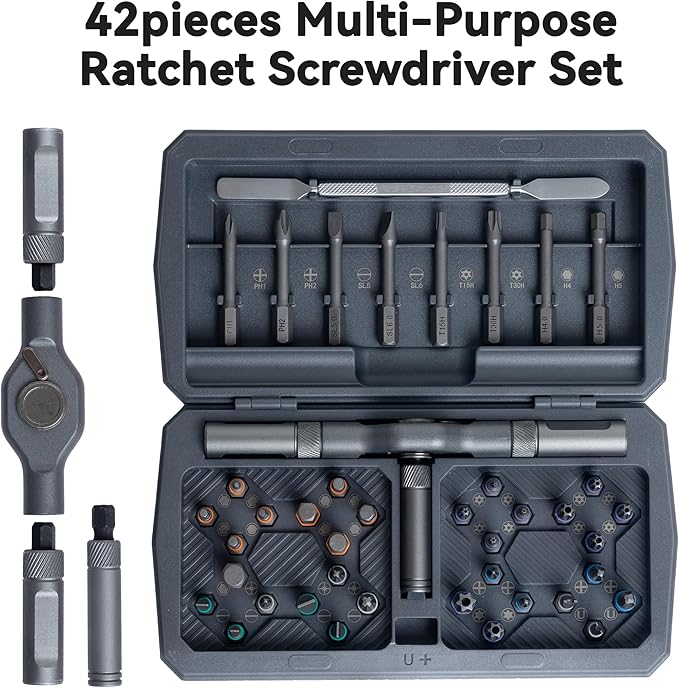 ratchet screwdriver set, magnetic screwdriver set, DIY combination soft shaft, suitable for furniture assembly, electrical maintenance, bicycle tools