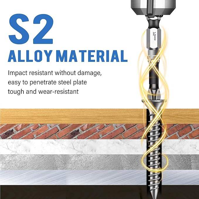High Magnetic Screwdriver Drill Bit Set, Anti-Slip Magnetic Electric Screwdriver Set, 2025 New K5 Impact Resistant Non Slip Bit, 6Pcs/Set- 70 100 120mm