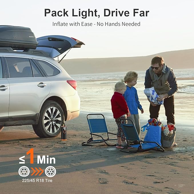 Tire Inflator Portable Air Compressor-160 PSI Car Tire Air Pump, Bike Pump with Gauge, Portable Tire Pump for Car, Bike, Motorcycle Tires, Balls, and More