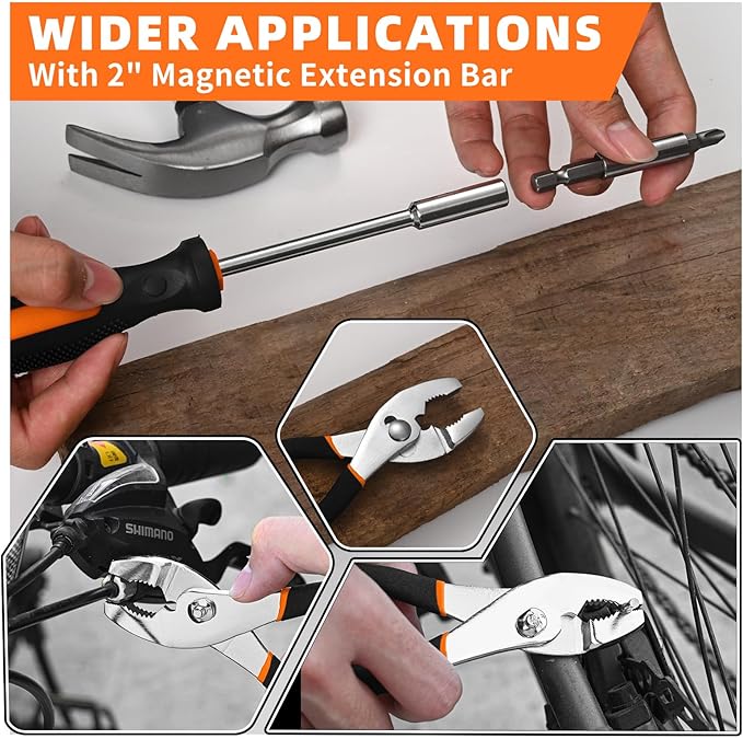 58-Piece Tool Kit Basic Home Repair Tool Set, General Household Hand Tool Kit,Small Tool Kit with Plastic Toolbox Mini Tool kit for Women, Office & College Repairs Orange