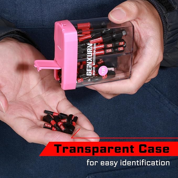 Impact #20 Torx Screwdriver Bits Set,43 Pcs Magnetic1"/2" T20 S2 Steel Driver Bits with Storage Colorful Box