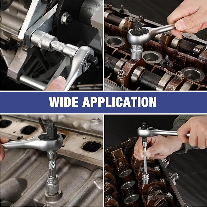 WORKPRO 22-Piece Socket Set with 3-in-1 Ratchet Handle, 1/4, 3/8, 1/2 Inch Drive Socket Wrench, CR-V Metric Socket Set, Extension Bars, Storage Box Included, Mechanics Tool Sets for Auto Repairing