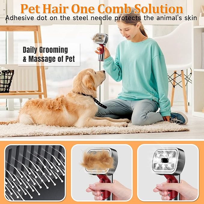 Pet Dog Grooming Attachment Kit, Deshedding Brush Attachment for V15, V11, V10, V8, V7 – Effective Grooming & Cleaning – Hair Grooming Tools for Dog and Cat, 4 Pack