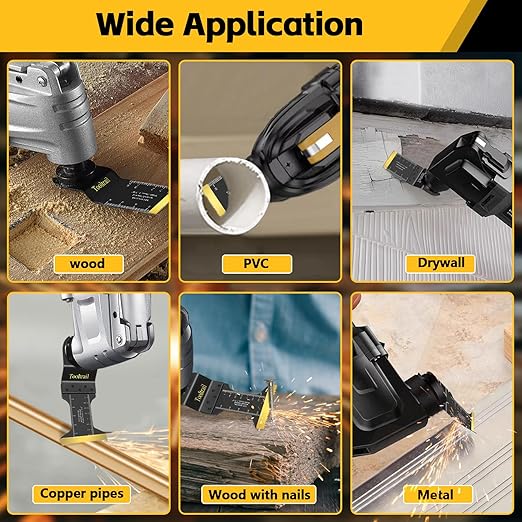 30 PCS Titanium Oscillating Tool Blades Metal Cutting,Universal Multi Tool Blades Kits for Metal Nails Wood and Plastic,Oscillating Saw Blades Fit Dewalt Ryobi Milwaukee Rockwell Fein