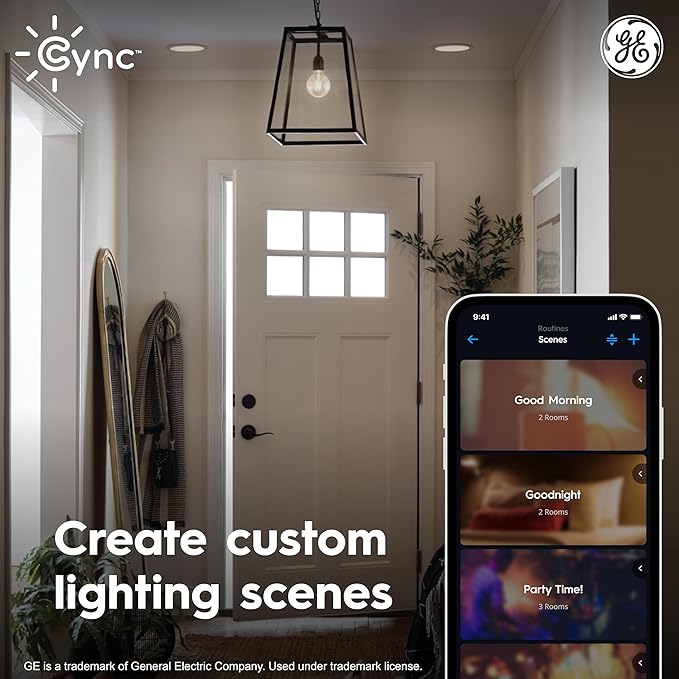 GE Cync Reveal HD+ Smart LED Recessed Downlight Fixture, Color Changing LED Light, Works with Alexa and Google Home, Matter Compatible, Ceiling Light Fixture, 6 Inch (3 Pack)