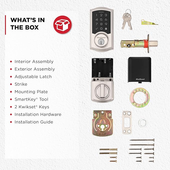 Kwikset SmartCode 270 Keyless Entry Electronic Touchpad Deadbolt Door Lock with Auto-Lock, Custom User Codes, Advanced Security in Satin Nickel Traditional
