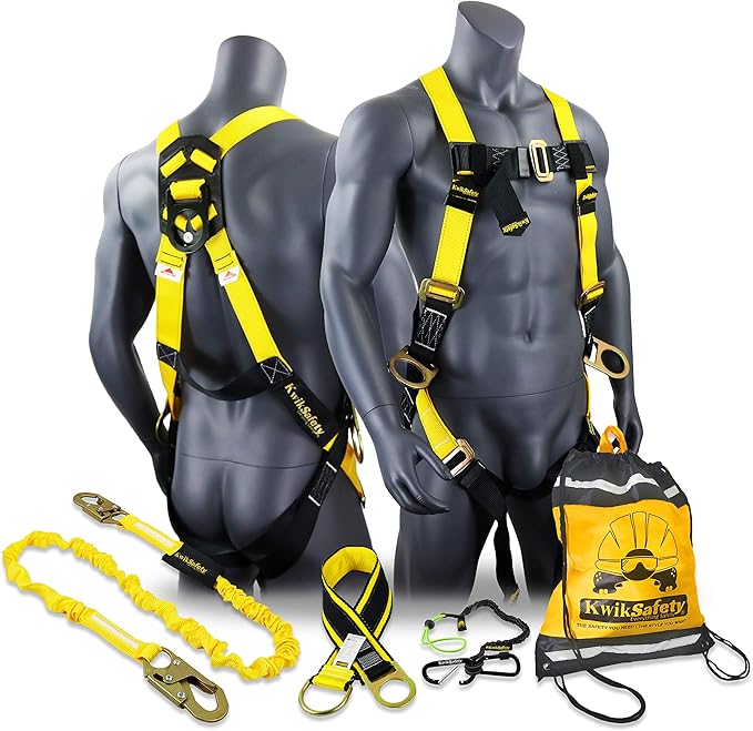 KwikSafety - Fall Protection Safety Harness - Construction & Roofing Fall Arrest Safety Harnesses - ANSI OSHA Compliant