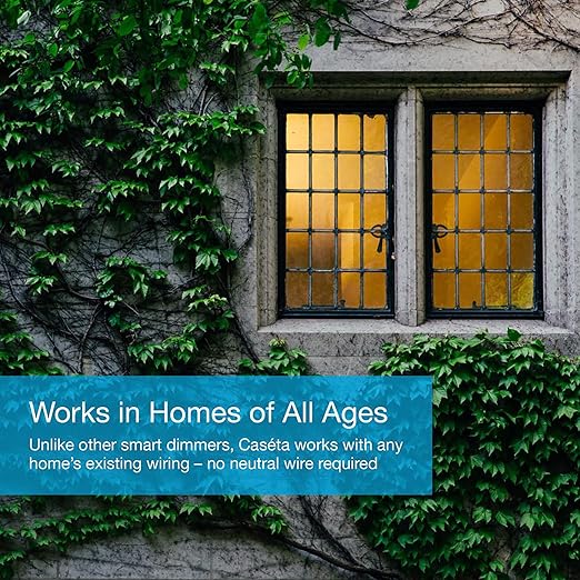 Lutron Caseta Original Smart Dimmer Switch (Lutron Smart Hub Required), for LED Lights, 150 Watt, Single-Pole/3-Way, No Neutral Required, PD-6WCL-BL, Black, 10 Pack