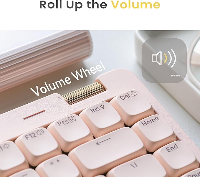 Flow Lite 84 Keys Low Profile Mechanical Keyboard, 75% Swappable Rechargeable Wireless Keyboard with 2.4G Receiver, Bluetooth and Wired Connection for Windows, Mac/Specter Linear Switches (Flamingo)