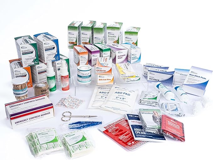 Office/Industrial Metal First Aid Cabinet, Wall Mountable (Class A with Tablets - 4SA-T, Refills | Without Cabinet)