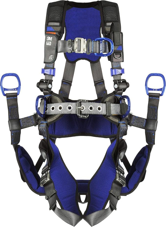 3M 1113192 DBI-SALA ExoFit X300 Comfort Tower Climbing Positioning Suspension Safety Harness, Telecommunications Fall Protection,Back,Front,Hip D-Rings,Auto-Locking Quick Connect Leg,Chest Buckles, L