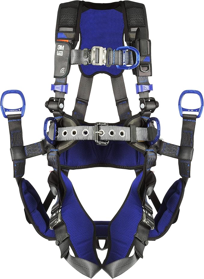 3M 1113194 DBI-SALA ExoFit X300 Comfort Tower Climbing Positioning Suspension Safety Harness, Telecommunications Fall Protection,Back,Front,Hip D-Rings,Auto-Locking Quick Connect Leg,Chest Buckles, 2X