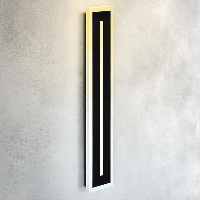 ASD LED 36" Long Wall Mount Light Fixture, Outdoor & Indoor Linear Sconce | 3CCT, Dimmable, Waterproof, Anti-Rust, ETL Listed | 30W 1850LM 3000-5000K 100-277V | Exterior Porch Lighting | Black