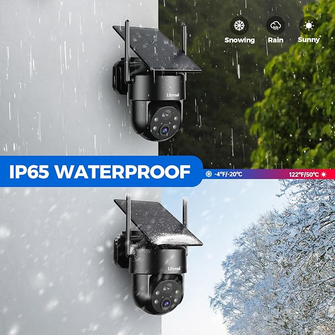 2K 2.4g WiFi Security Cameras Wireless Outdoor, 360° View Solar Cameras for Home Security, Color Night Vision, AI Detection, 2-Way Audio, Spotlight Siren Alarm, SD/Cloud Storage