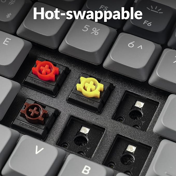 Keychron K3 75% QMK Wireless Mechanical Keyboard, Bluetooth 5.2/Wired Connection Custom Programmable RGB, Hot-Swappable with Low Profile Banana Switch for Mac Windows Linux - Version 3