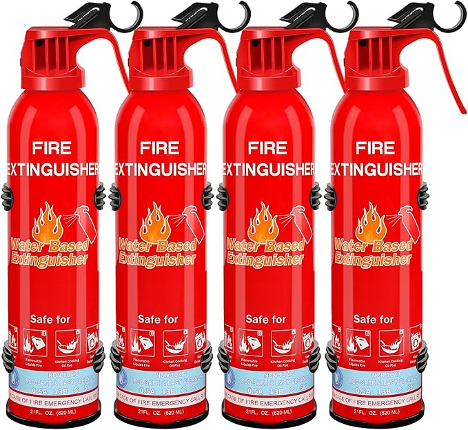 Fire Extinguisher for Home, Car, Kitchen, Vehicle, Boat, Garage, Portable A, B, C, K Class Fire Extinguishers with Mount, Emergency Survival Extinguisher, Easy Access, Versatile Fire Protection