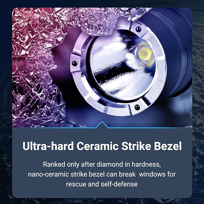 NEXTORCH P84 LED Police Flashlight, 3000 High Lumens Rechargeable Flashlight with Red and Blue Lights & Strobe & Ceramic Bead Broken Window for Night Duty, Outdoor Adventure, Daily Use