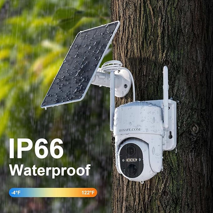 4G LTE Cellular Security Camera Outdoor, No WiFi Security Camera Outside, Wireless Security Camera Outdoor Solar Powered, 360 Ptz, Human Sensor, 2K HD, 2-Way Talk, IP66, 2 Pack