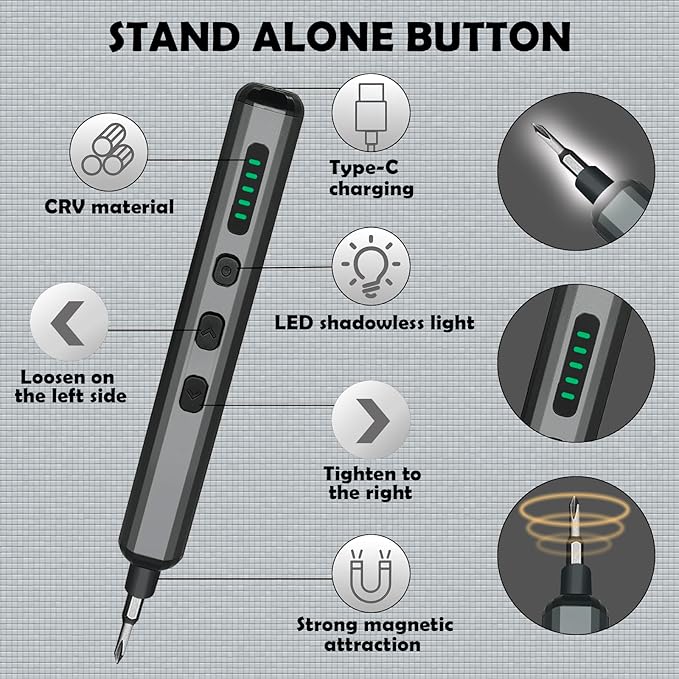Electric portable screwdriver. 70-in-1 mini precision electric screwdriver set. Essential repair tools for home use.
