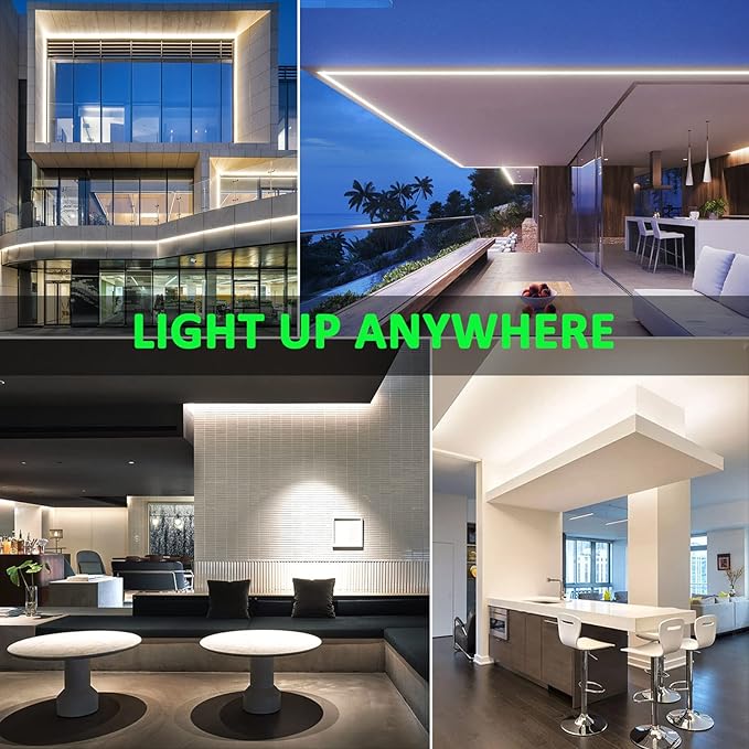 JOYLIT 24V COB LED Strip Lights 4000K Natural White Dual Row 16.4ft Waterproof 967LM/FT Ultra Bright CRI 95+, UL Listed PRO 7.6W/FT 960LEDs/M High Density 12MM Wide Adhesive Tape Light Task Lighting