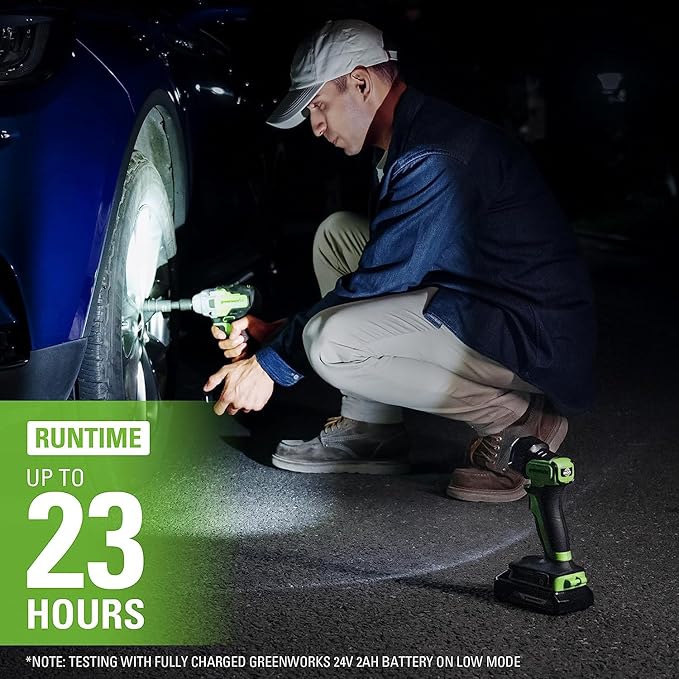 Greenworks 24V 10pcs Combo Kit,(2) Batteries & (2) Chargers. 800in/lb Drill&Impact Driver with Bits,Wrench, Multi-tool, Reciprocating Saw&Jigsaw, Circular saw, Angle Grinder and Flashlight