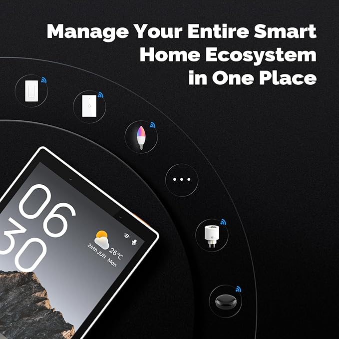 MOES Smart Home Touchscreen Control(1-Switch Panel), In-wall Smart Panel with Alexa Built-in, Compatible with Smart Life devices, Manage and Control Home Devices and Scenes with Touch and Voice